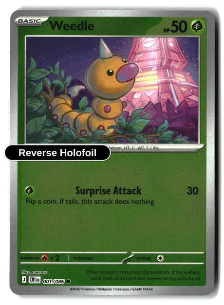 Weedle - 001/086 - [CRI - ME04: Chaos Rising] - Reverse Holofoil