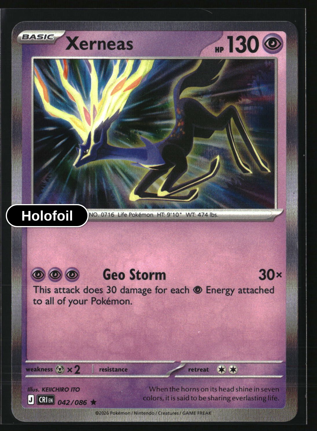 Xerneas - 042/086 - [CRI - ME04: Chaos Rising] - Holofoil