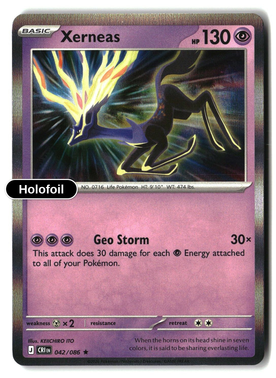 Xerneas - 042/086 - [CRI - ME04: Chaos Rising] - Holofoil