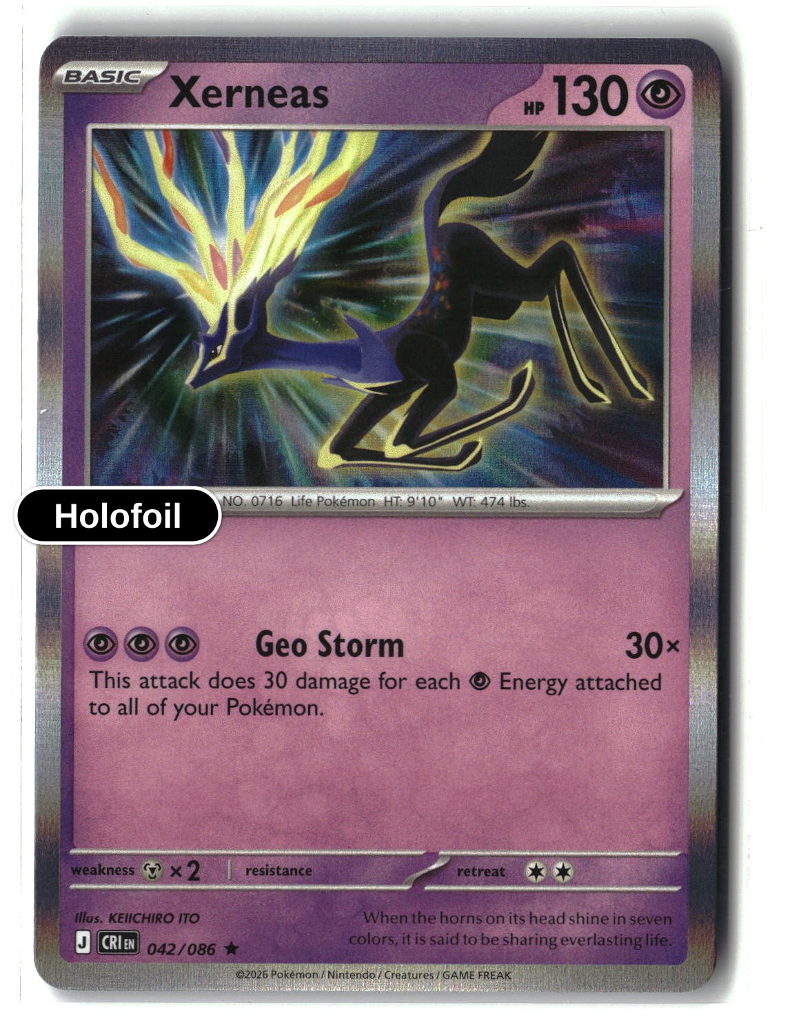 Xerneas - 042/086 - [CRI - ME04: Chaos Rising] - Holofoil