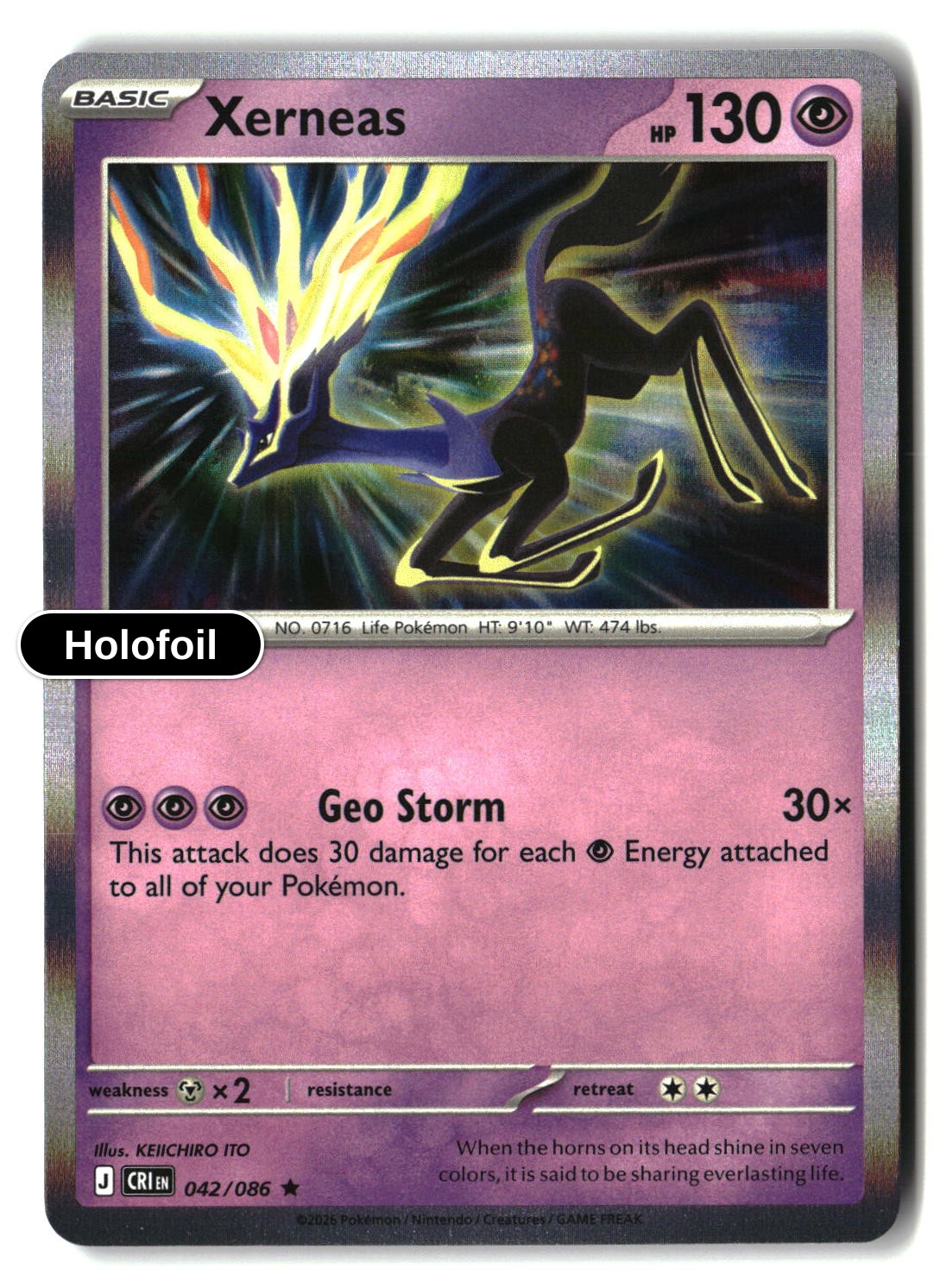 Xerneas - 042/086 - [CRI - ME04: Chaos Rising] - Holofoil