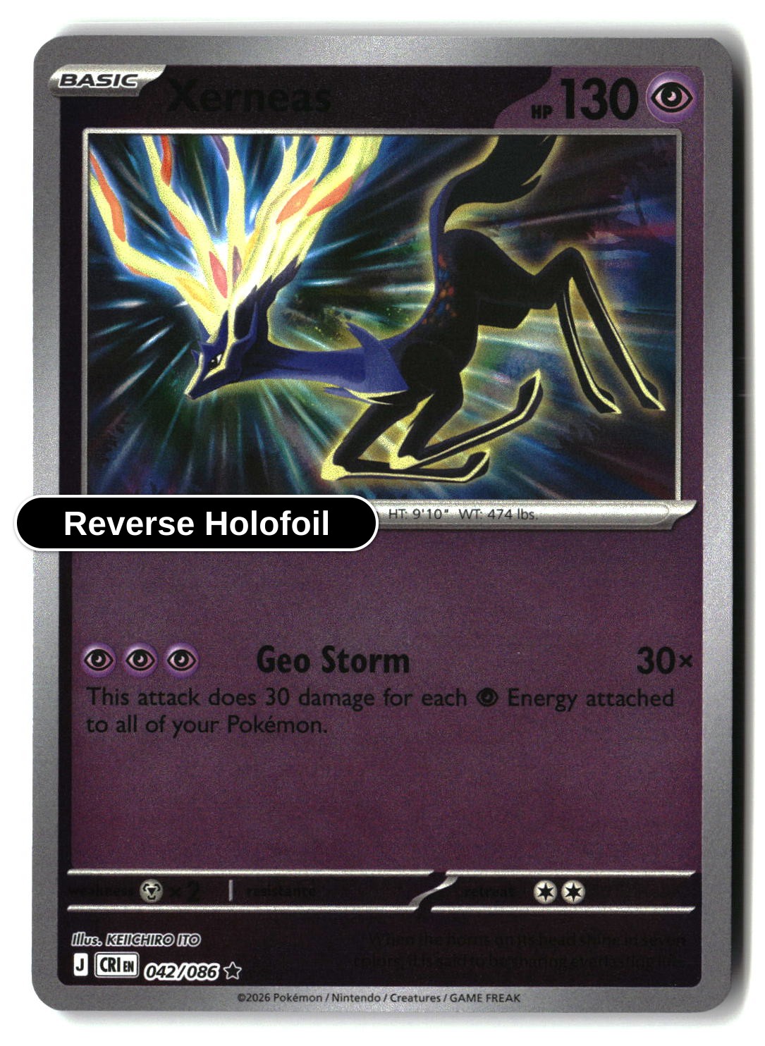 Xerneas - 042/086 - [CRI - ME04: Chaos Rising] - Reverse Holofoil