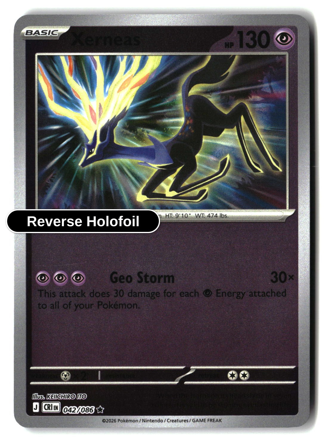 Xerneas - 042/086 - [CRI - ME04: Chaos Rising] - Reverse Holofoil