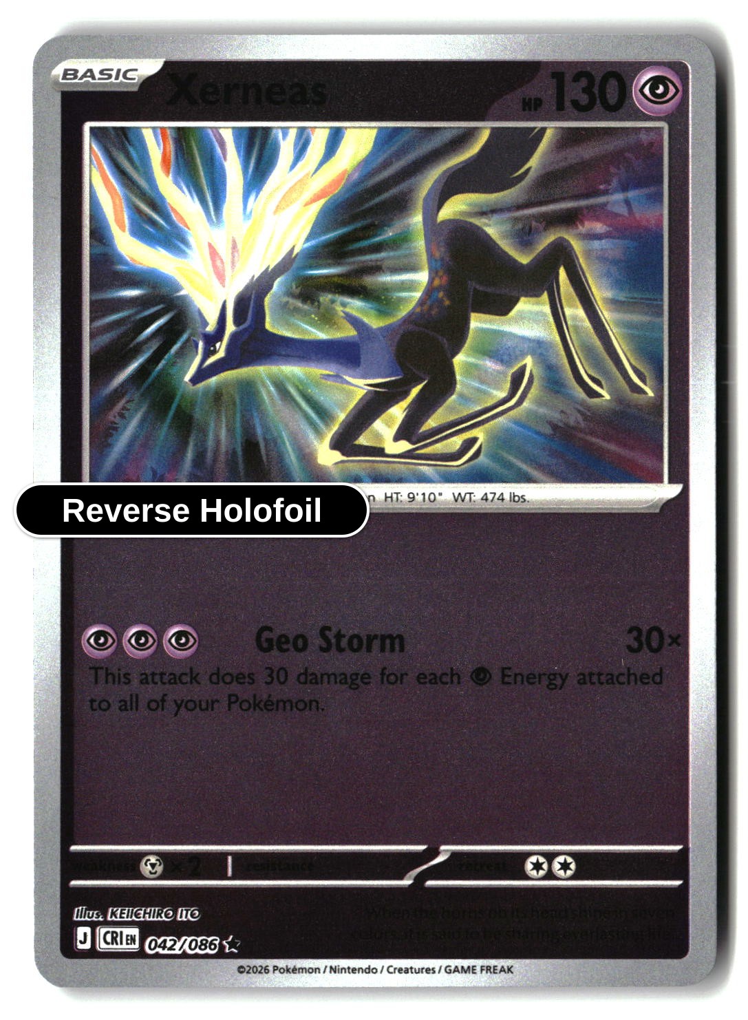 Xerneas - 042/086 - [CRI - ME04: Chaos Rising] - Reverse Holofoil