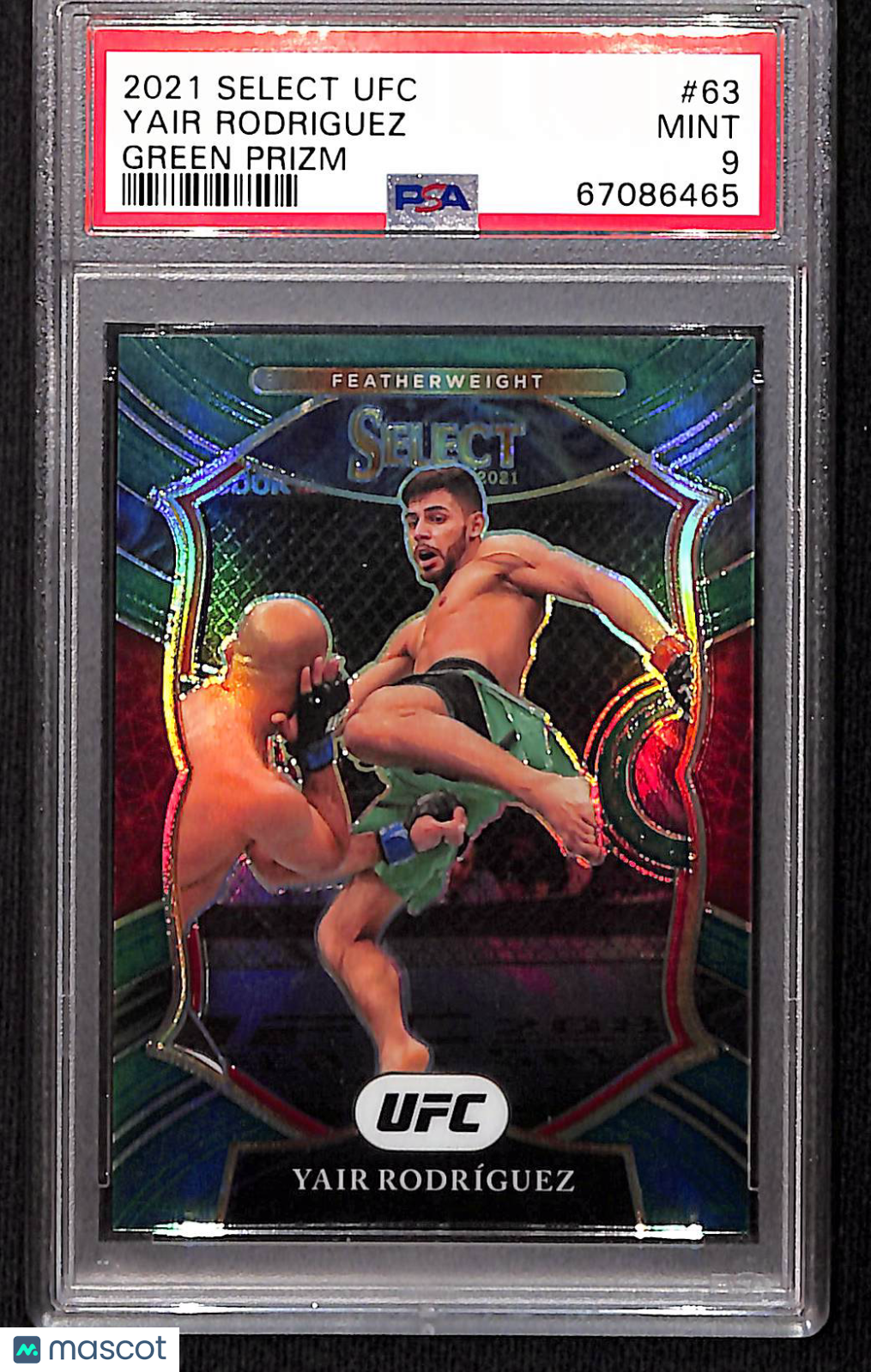 Yair Rodriguez 2021 Panini Select UFC Green Prizm #63 5/5 PSA 9