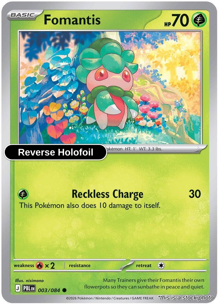 Fomantis - 003/084 - [PBL - ME05: Pitch Black] - Reverse Holofoil