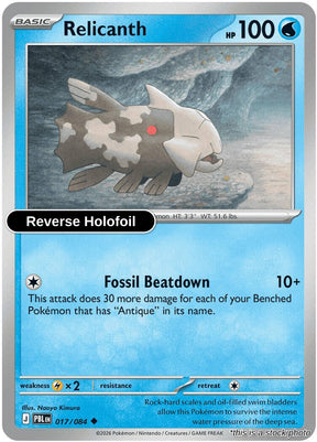 Relicanth - 017/084 - [PBL - ME05: Pitch Black] - Reverse Holofoil