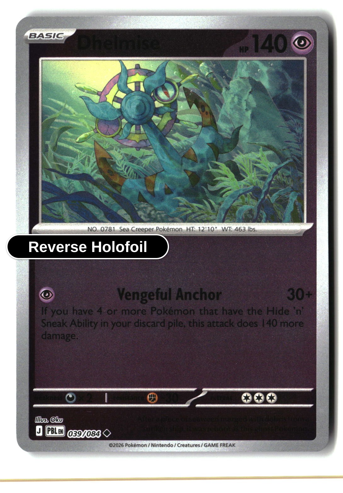 Dhelmise - 039/084 - [PBL - ME05: Pitch Black] - Reverse Holofoil
