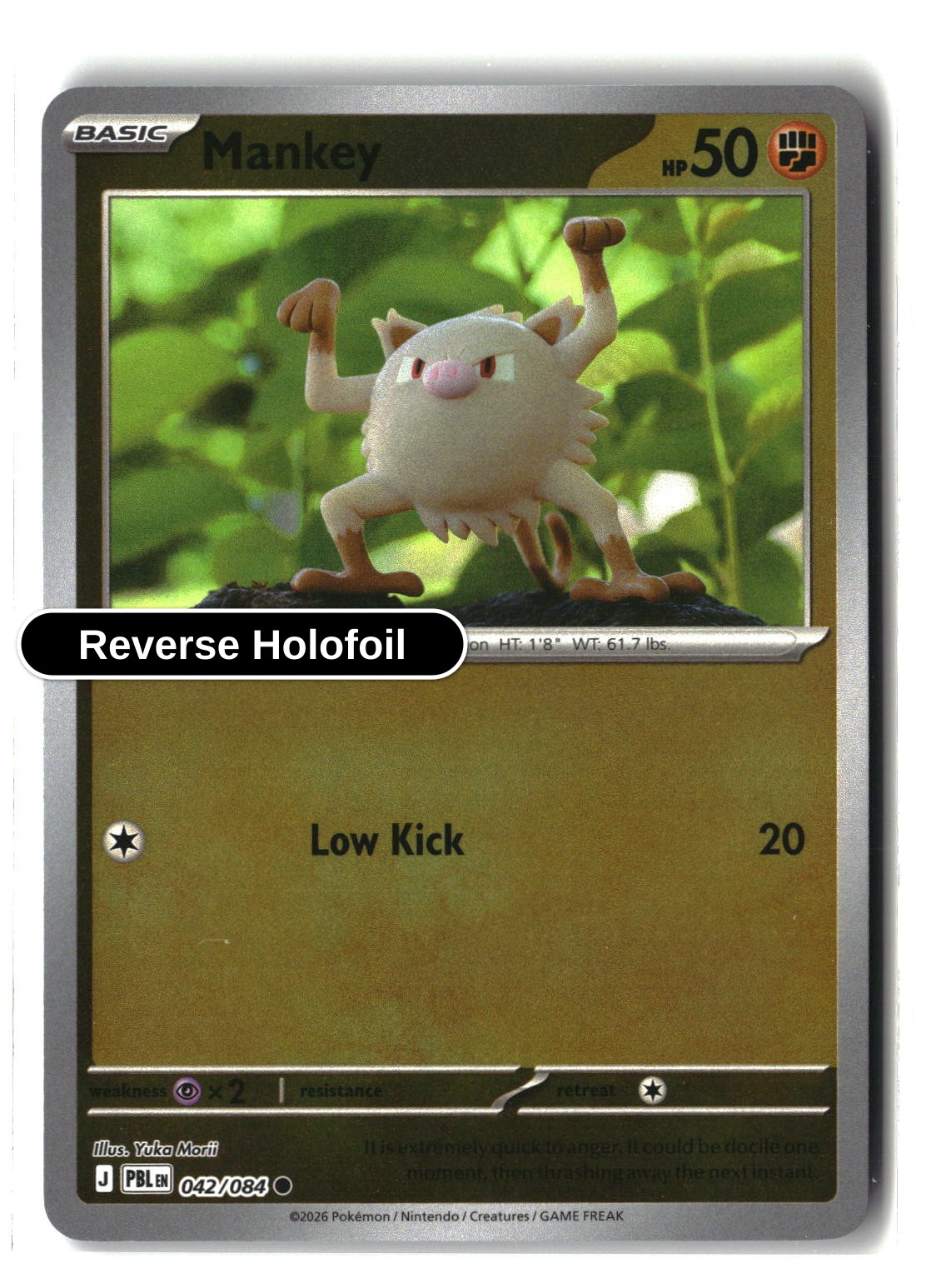 Mankey - 042/084 - [PBL - ME05: Pitch Black] - Reverse Holofoil