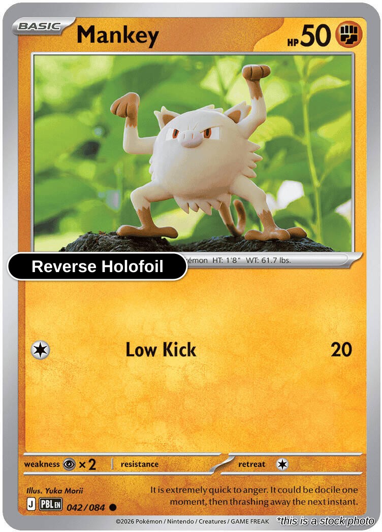 Mankey - 042/084 - [PBL - ME05: Pitch Black] - Reverse Holofoil