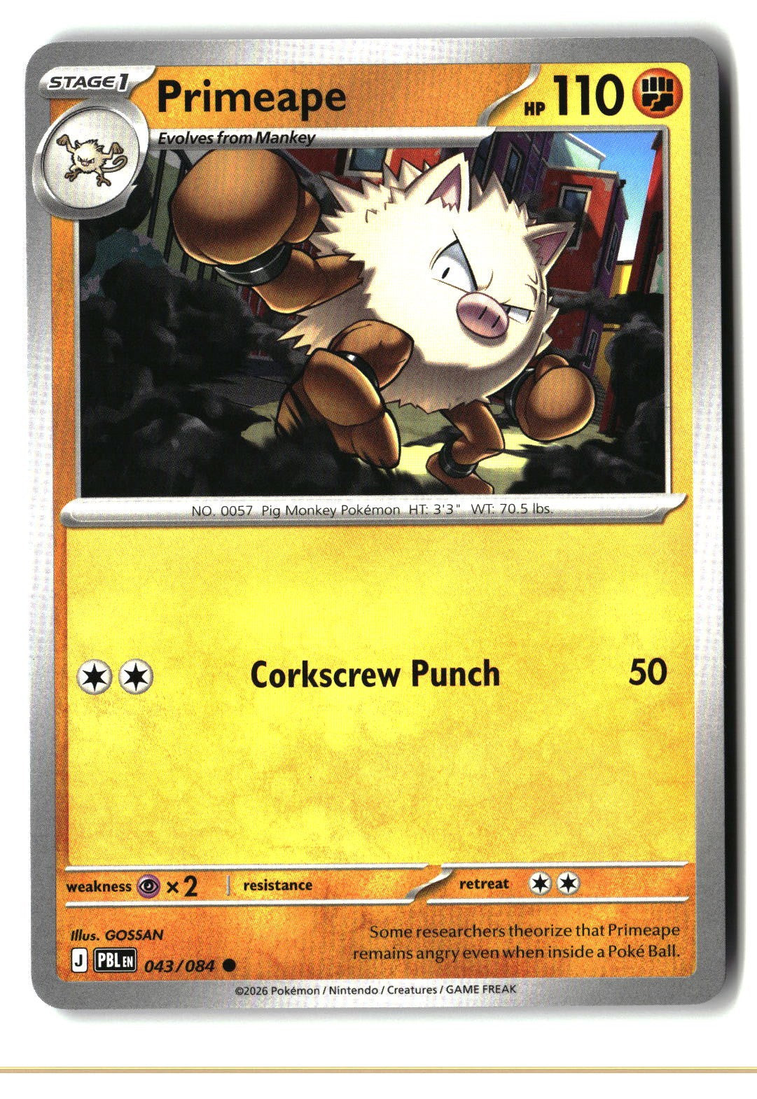 Primeape - 043/084 - [PBL - ME05: Pitch Black]