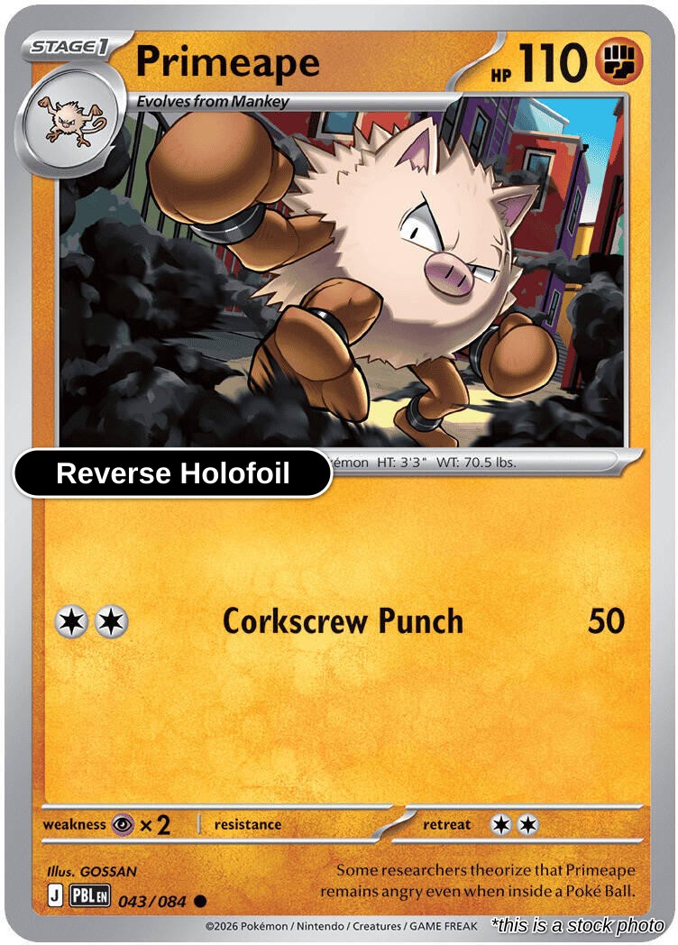 Primeape - 043/084 - [PBL - ME05: Pitch Black] - Reverse Holofoil