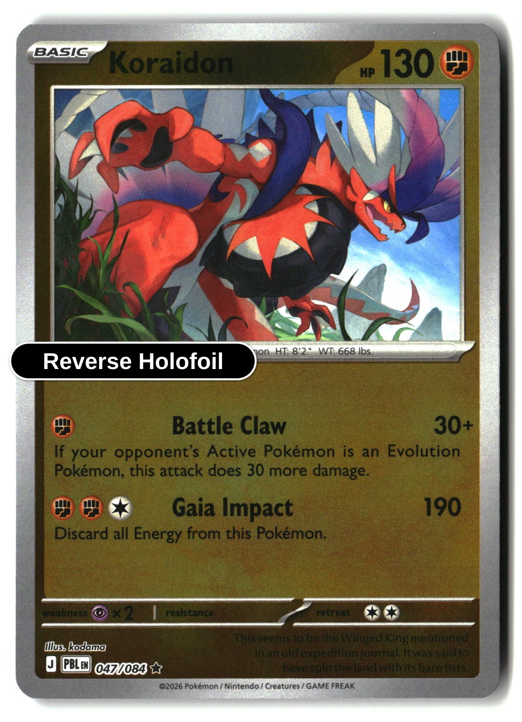 Koraidon -Reverse Holofoil - 047/084 - [PBL - ME05: Pitch Black]