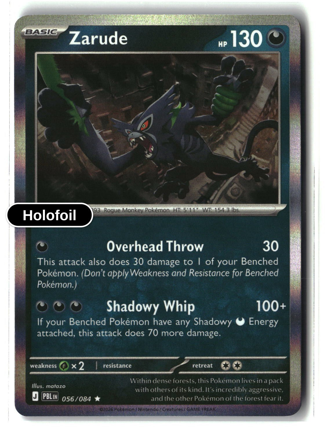 Zarude - 056/084 - [PBL - ME05: Pitch Black] - Holofoil