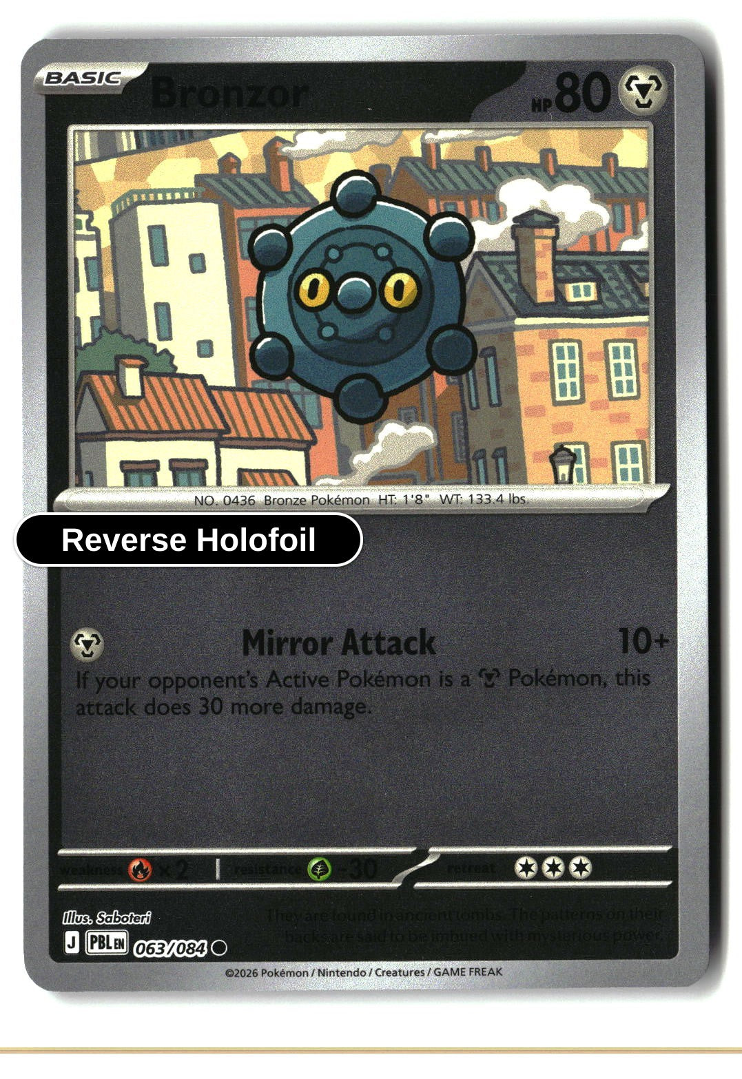 Bronzor - 063/084 - [PBL - ME05: Pitch Black] - Reverse Holofoil