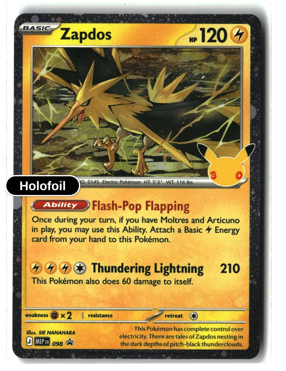 Zapdos - 098 (30th Celebration)