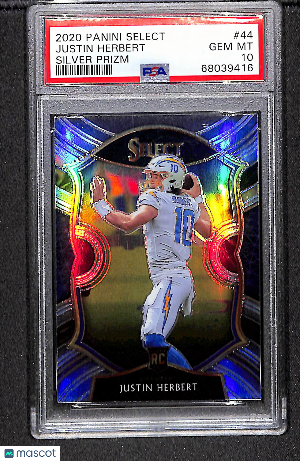 Justin Herbert 2020 Panini Select Silver Prizm #44 PSA 10