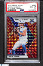 Load image into Gallery viewer, Justin Herbert 2020 Panini Mosaic Reactive Orange #263 PSA 10
