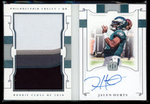 Load image into Gallery viewer, Jalen Hurts 2020 National Treasures Rookie Jumbo Prime Signatures 58/99
