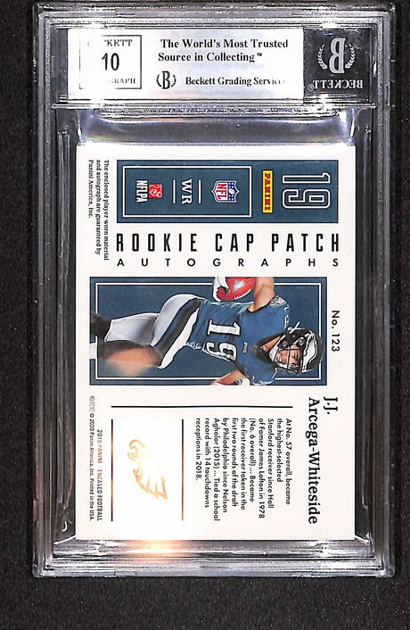JJ Arcega-Whiteside HAT 2019 Panini Encased #123 /50 BGS 9