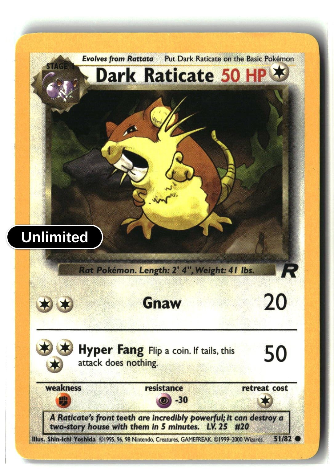 Dark Raticate - 51/82 - [TR - Team Rocket] - Unlimited