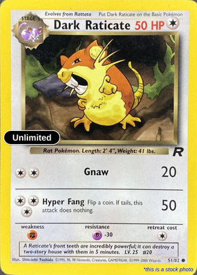 Dark Raticate - 51/82 - [TR - Team Rocket] - Unlimited