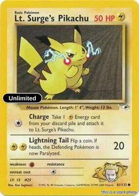 Lt. Surge's Pikachu