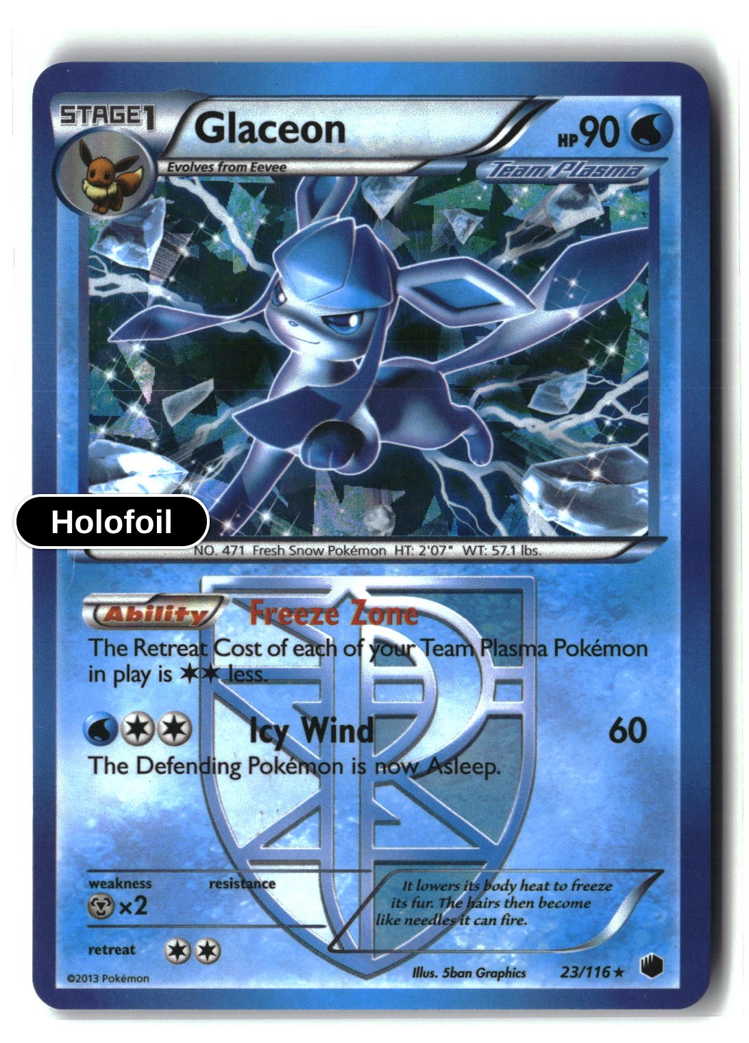 Glaceon - 23/116 (BW Plasma Freeze)