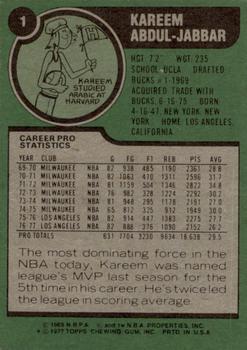 Kareem Abdul-Jabbar 1977-78 Topps #1 PSA 8