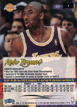 Kobe Bryant 1997-98 Ultra #1 PSA 9