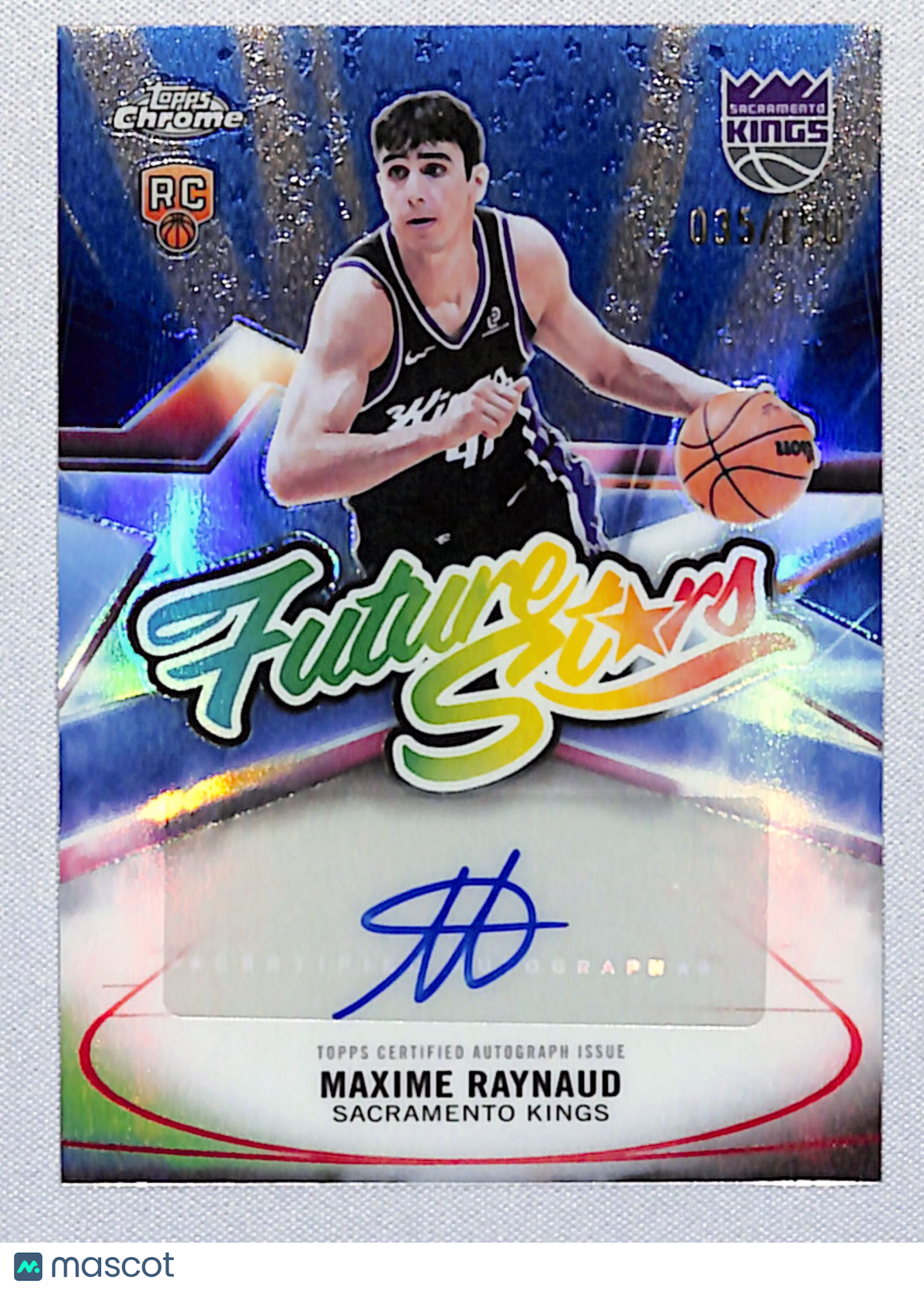 Maxime Raynaud 2025-26 Topps Chrome Update Future Stars Auto Blue #FS-MRA #/150