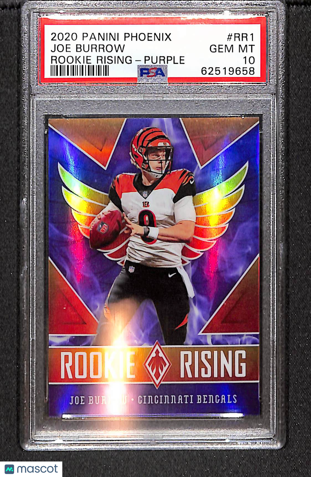 Joe Burrow 2020 Panini Phoenix Rookie Rising Purple #RR1 /149 PSA 10