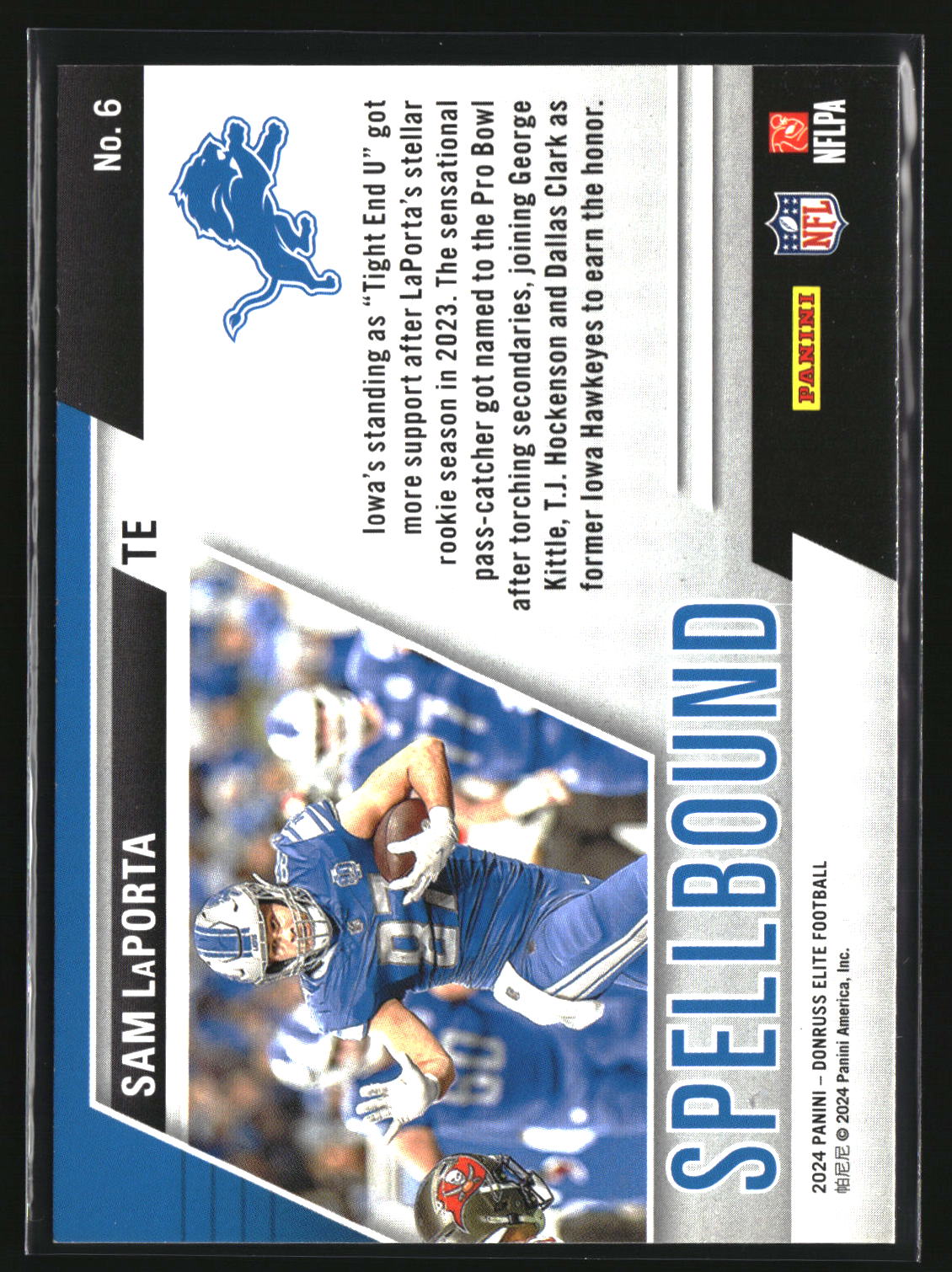 Sam LaPorta 2024 Donruss Elite Spellbound Green #5-11