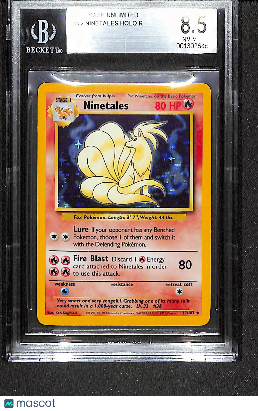 Ninetales 1999 Pokemon Base Unlimited #12 BGS 8.5