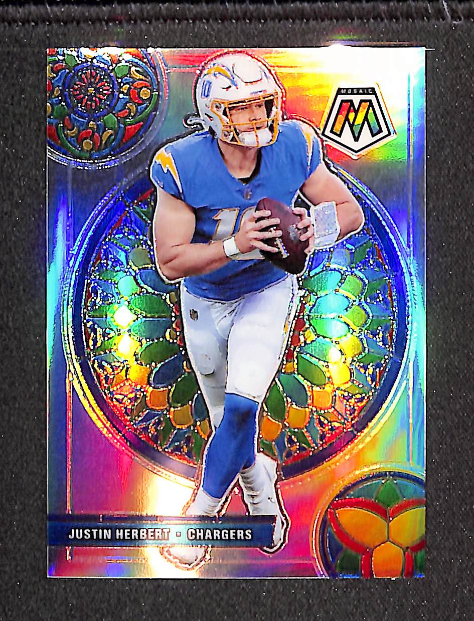 Justin Herbert 2021 Panini Mosaic Football Stained Glass SSP #GM-6