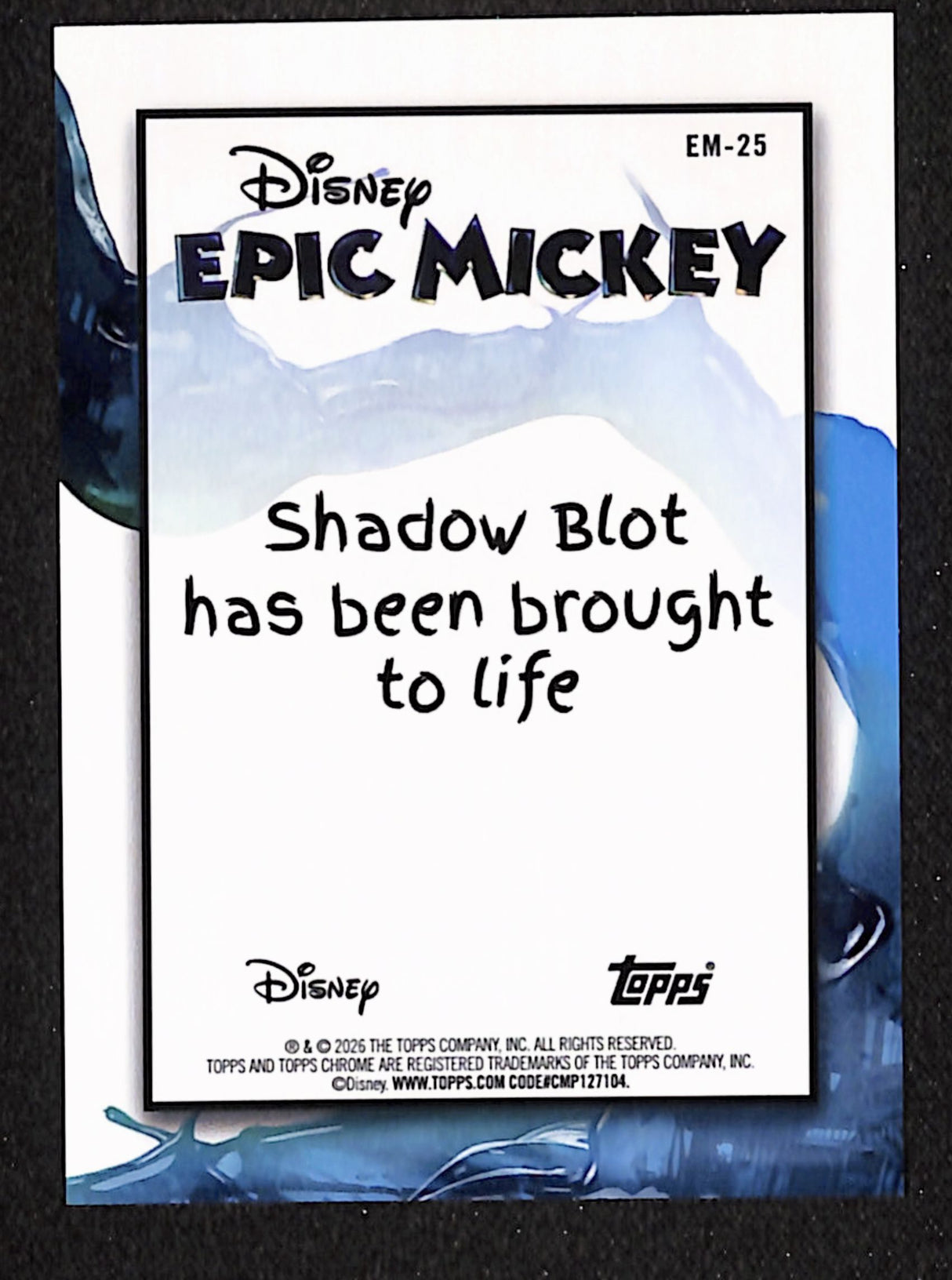 Shadow Blot 2026 Topps Disney Neon Epic Mickey #EM-25