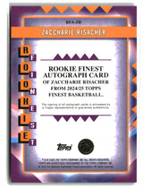 Zaccharie Risacher 2024-25 Finest Rookie Autographs Green Geometric #RFA-ZR #/75