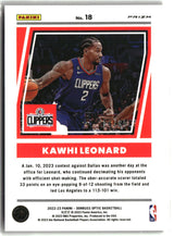 Kawhi Leonard 2022-23 Donruss Optic Elite Dominators Red #18 #/99