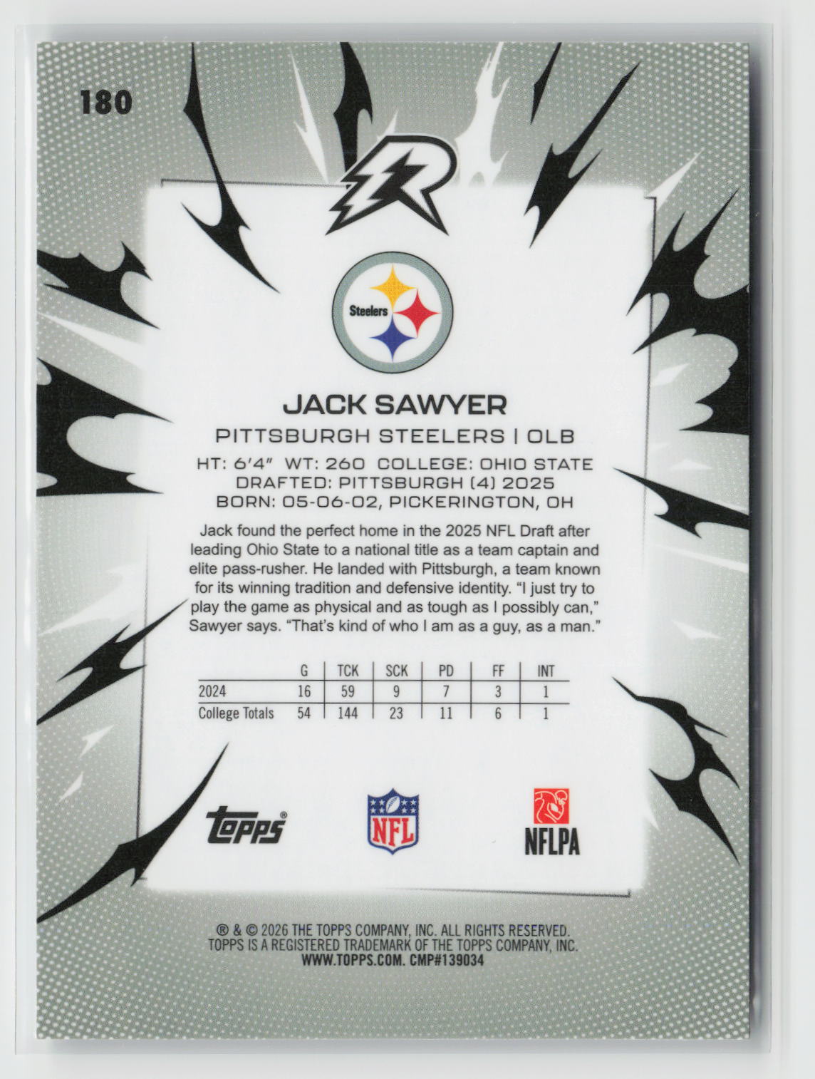 Jack Sawyer 2025 Topps Resurgence #180