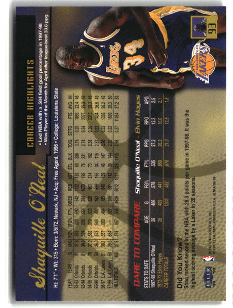 Shaquille O'Neal 1998-99 Ultra #93