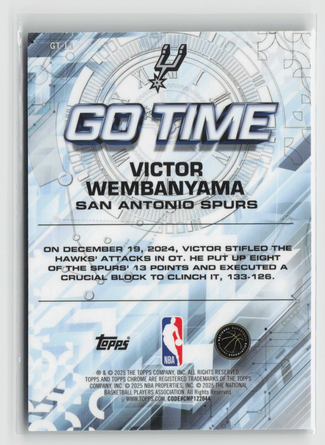 Victor Wembanyama 2025-26 Topps Chrome Go Time #GT-11
