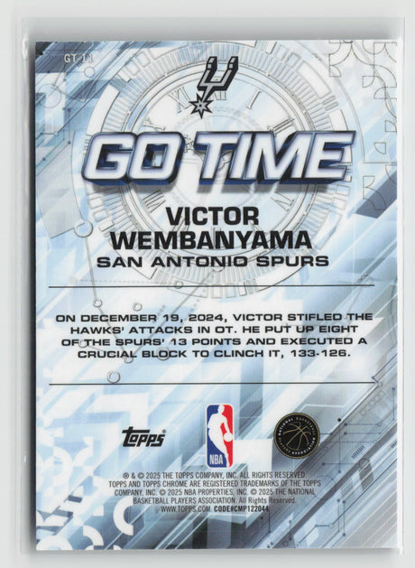 Victor Wembanyama 2025-26 Topps Chrome Go Time #GT-11