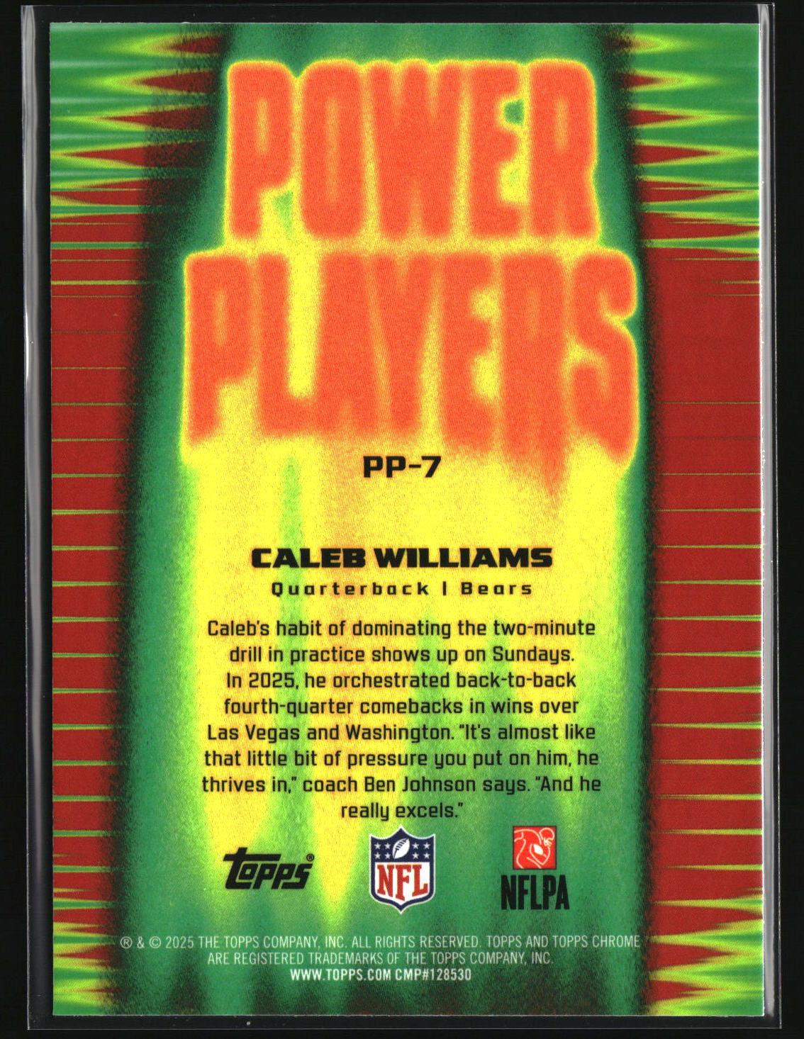 Caleb Williams 2025 Topps Chrome Power Players #PP-7