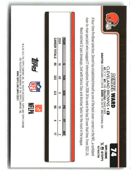 Denzel Ward 2025 Topps Chrome Refractor #74