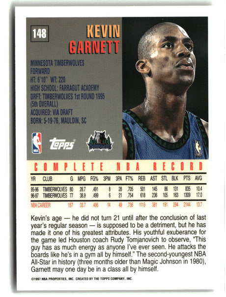 Kevin Garnett 1997-98 Topps #148