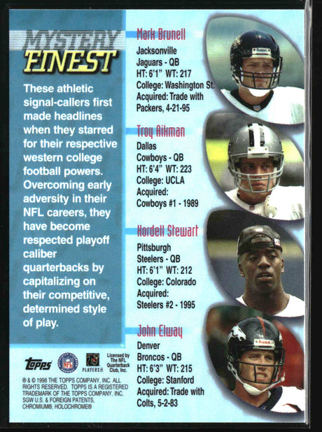 Troy Aikman 1998 Topps Mystery Finest Refractors #M6