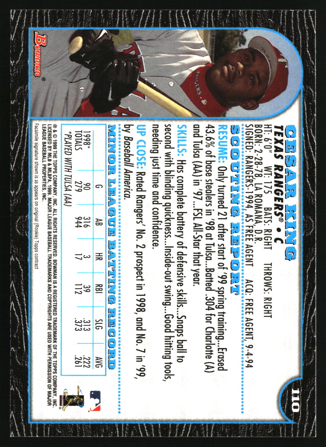 Cesar King 1999 Bowman #110