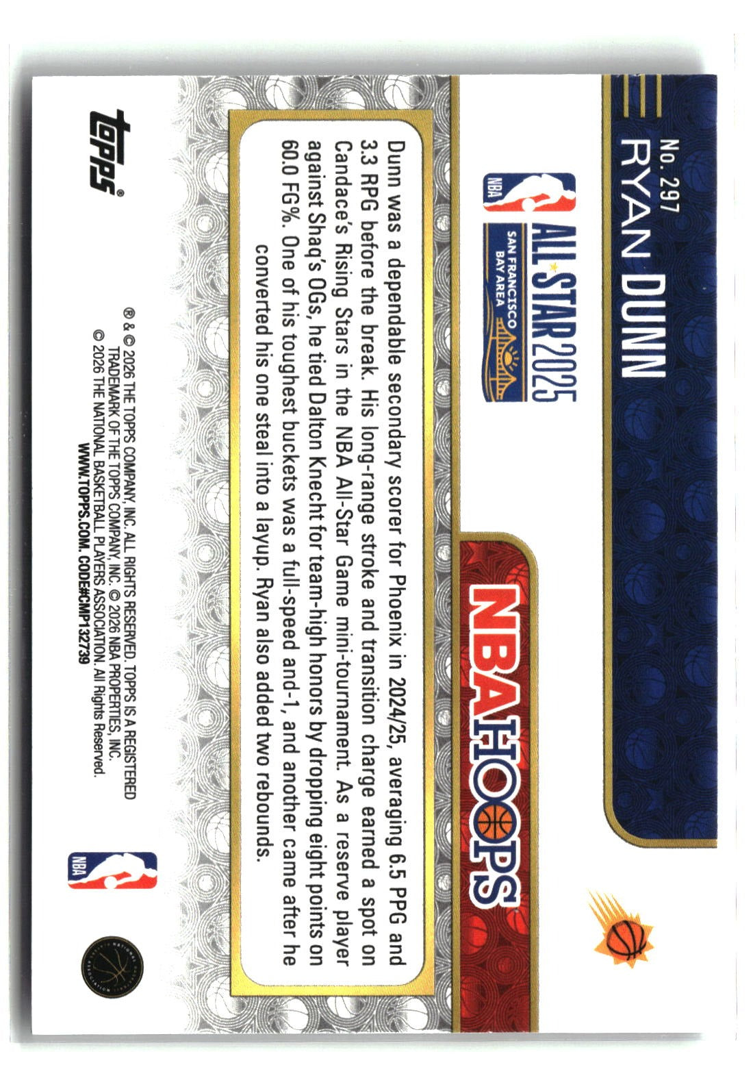 Ryan Dunn 2025-26 Hoops #297