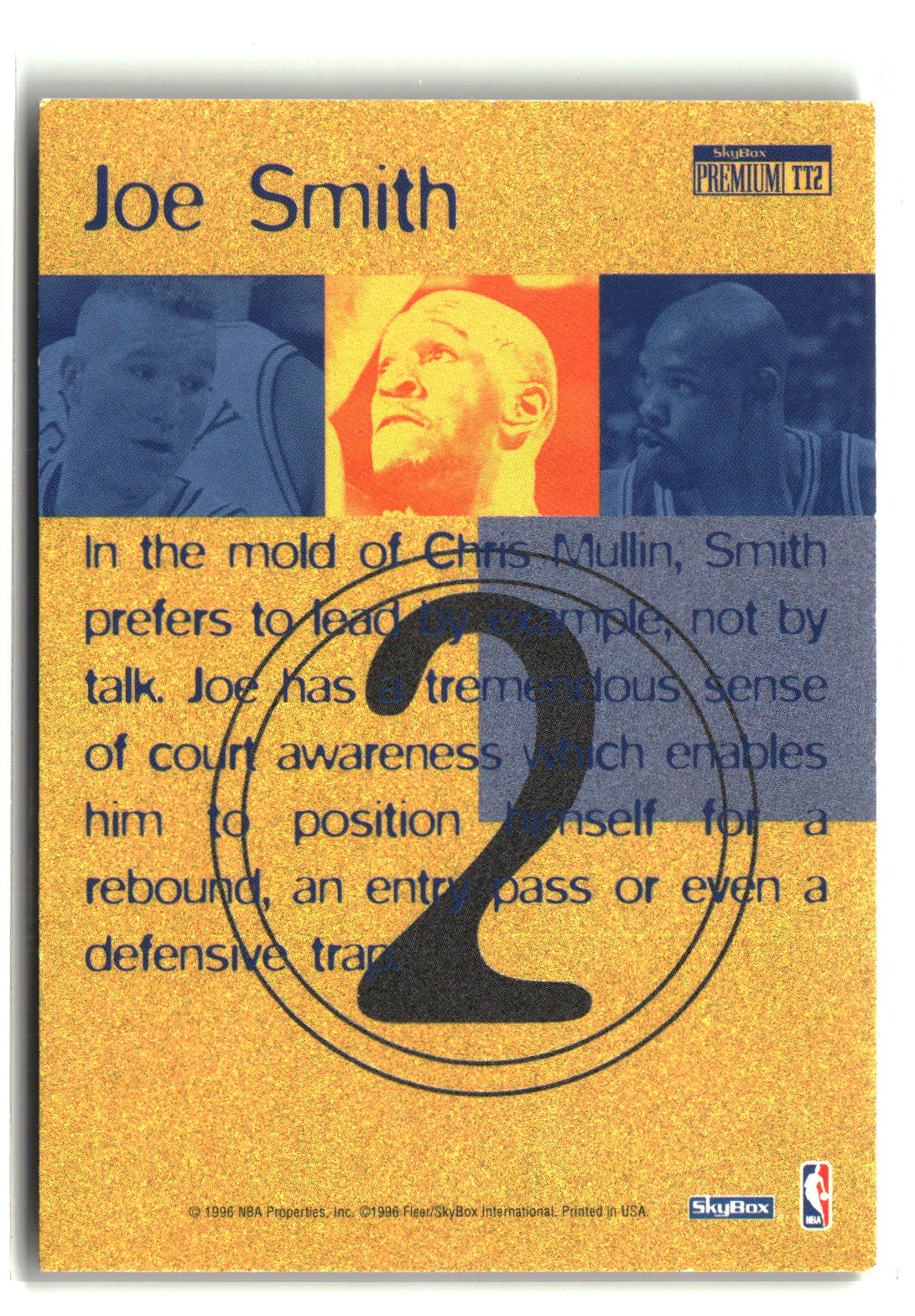 Joe Smith 1996-97 SkyBox Premium Triple Threats #TT2