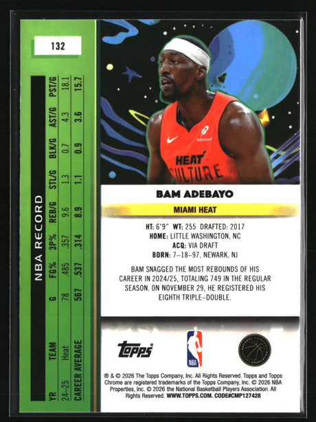 Bam Adebayo 2025-26 Topps Chrome Cosmic #132